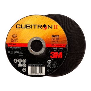 3M 7100228953 – CUBITRON™ II CUT-OFF WHEEL, 66525, T1, BLACK, 4 1 / 2 IN X 0.05 IN X 7 / 8 IN (11.43 CM X 1.27 MM)