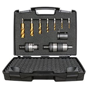 HOLEMAKER TECHNOLOGY 121015-SET12 VERSADRIVE CLUTCHED TAPPING SET M6-M24 WELDON 3 / 4" (19MM) WITH 1 / 2" ADAPTOR