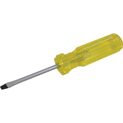 GRAY TOOLS 10604 - SLOTTED CABINET SCREWDRIVER, 4" BLADE LENGTH, .028 X 3 / 16" TIP