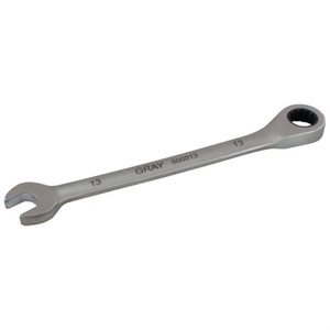 GRAY TOOLS 500008 - 8MM COMBINATION FIXED HEAD RATCHETING WRENCH, STAINLESS STEEL FINISH