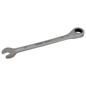 GRAY TOOLS 500015 - 15MM COMBINATION FIXED HEAD RATCHETING WRENCH, STAINLESS STEEL FINISH