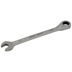 GRAY TOOLS 500111 - 5 / 16" COMBINATION FIXED HEAD RATCHETING WRENCH, STAINLESS STEEL FINISH