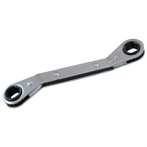 GRAY TOOLS 5201 - 1 / 4"X 5 / 16" 6 POINT, 25° OFFSET RATCHETING BOX WRENCH, MIRROR CHROME FINISH