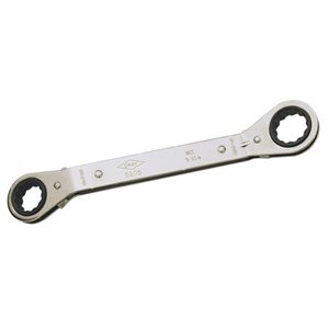 GRAY TOOLS 5204 - 5 / 8"X 11 / 16" 12 POINT, 25° OFFSET RATCHETING BOX WRENCH, MIRROR CHROME FINISH