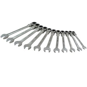 GRAY TOOLS 59811A - 11 PIECE METRIC, COMBINATION FLEX HEAD, RATCHETING WRENCH SET, 8MM - 19MM