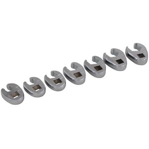 GRAY TOOLS 63907 - 7 PIECE 3 / 8" DRIVE SAE, MIRROR CHROME FLARE NUT, CROW FOOT WRENCH SET, 3 / 8" - 3 / 4"