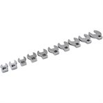 GRAY TOOLS 64910 - 10 PIECE 3 / 8" DRIVE SAE, MIRROR CHROME OPEN END, CROW FOOT WRENCH SET, 3 / 8" - 1"