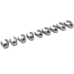GRAY TOOLS 65909 - 9 PIECE 1 / 2" DRIVE METRIC, MIRROR CHROME FLARE NUT, CROW FOOT WRENCH SET, 20MM - 32MM