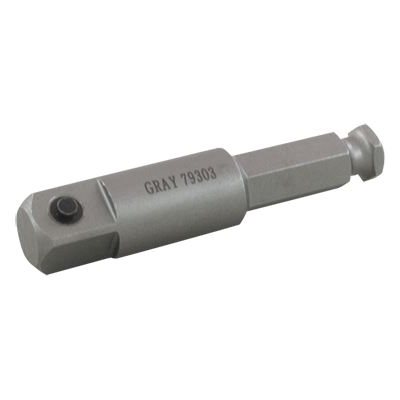 GRAY TOOLS 79300 - 1 / 2" DRIVE MALE SQUARE END, 7 / 16" MALE HEX EXTENSION, 2-1 / 8" LONG