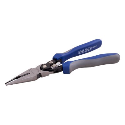 GRAY TOOLS 82006 - HIGH LEVERAGE NEEDLE NOSE PLIER, WITH COMFORT GRIPS, 9" LONG, 2" JAW