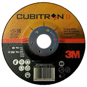 3M 7100094061 – CUBITRON™ II DEPRESSED CENTER GRINDING WHEEL, 64314, T27, BLACK, 6 IN X 1 / 4 IN X 7 / 8 IN (15.24 CM X 6.35 MM)