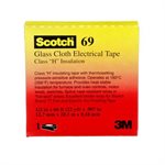 3M 7000145501 – SCOTCH® 69 GLASS CLOTH ELECTRICAL TAPE, WHITE, 1 / 2 IN X 66 FT, SILICONE THERMOSETTING ADHESIVE, 1 IN CORE