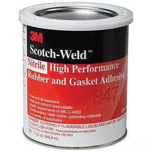 3M 7000042735 – ADHÉSIF DE GRAND RENDEMENT POUR CAOUTCHOUC ET JOINT D’ÉTANCHÉITÉ EN NITRILE 3M(MC), 847, BRUN, 946 ML (1 PINTE)