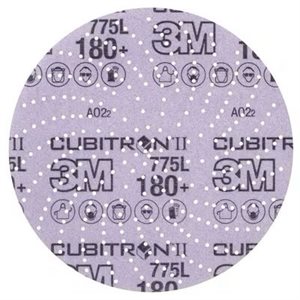 3M 7100064178 – CUBITRON™ II HOOKIT™ CLEAN SANDING FILM DISC 775L, FILM BACKING, 180+, 3 MIL, 6 IN X NH, 152.4 MM X NH