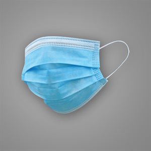 DISPOSABLE 3-LAYER FACE MASK WITH EAR LOOPS, 50 / BOX